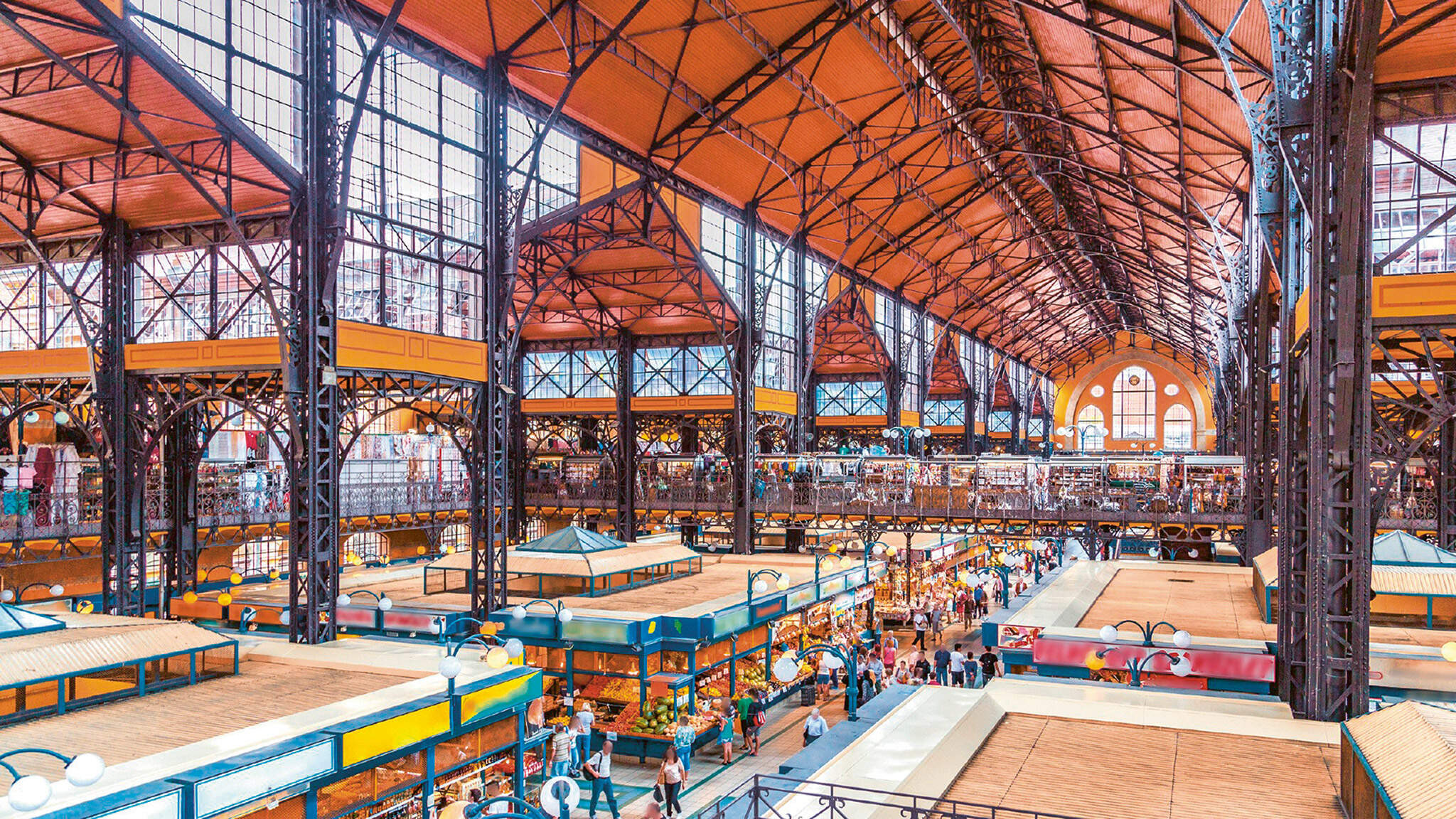 Traditional beauty: The vast market hall in Budapest